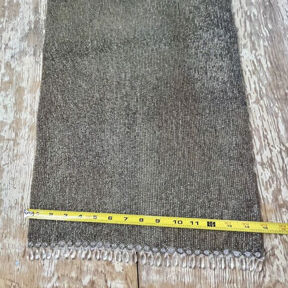 Vintage Heavy Beaded Table Runner Dining Decor 30”x 14 1/2” Bronze Gold Beading - Picture 8 of 16